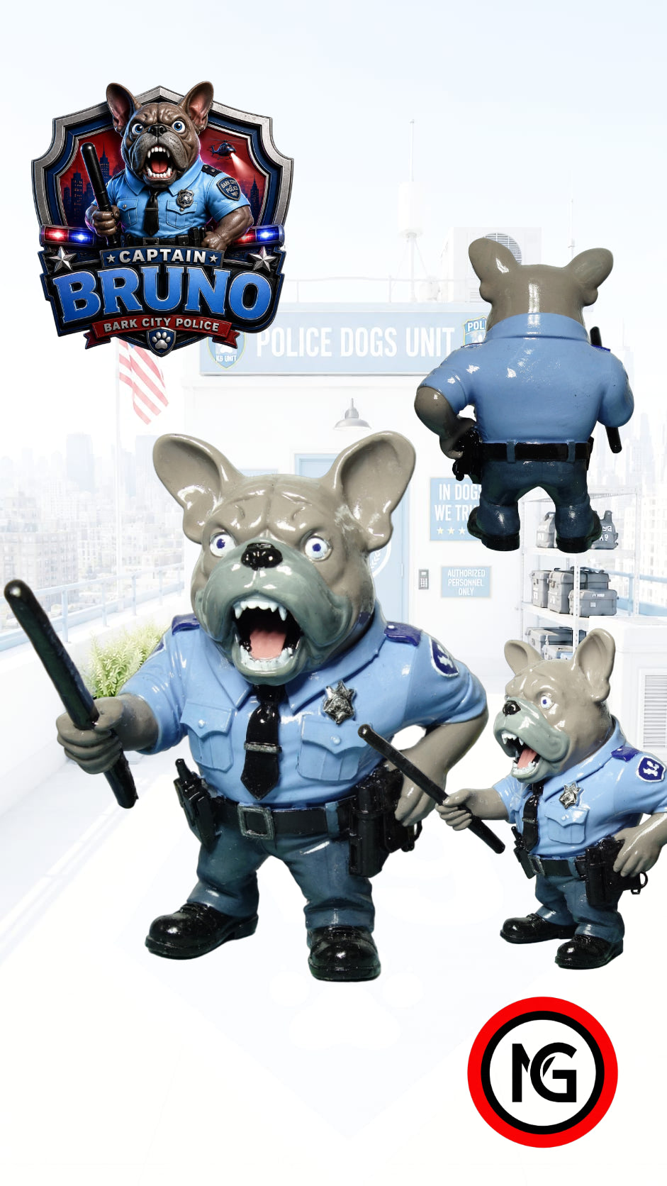 BARK CITY POLICE — Wave 1 Full Set (6 collectible resin figures)