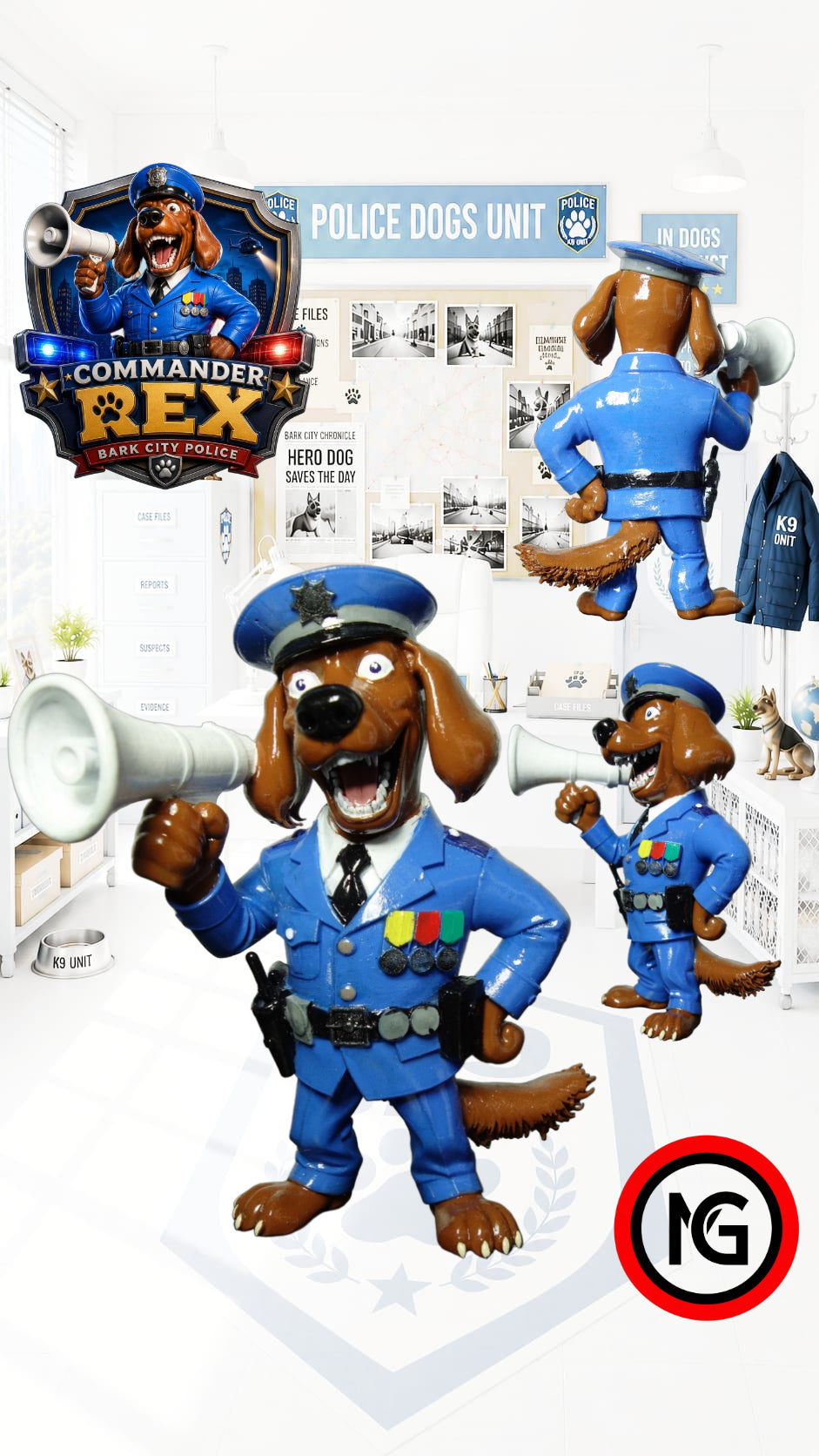 BARK CITY POLICE — Wave 1 Basic Set (4 collectible resin figures)